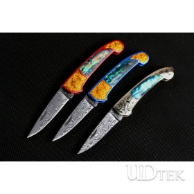 Colorful little fish no lock folding knife with cooper handle UD402399
